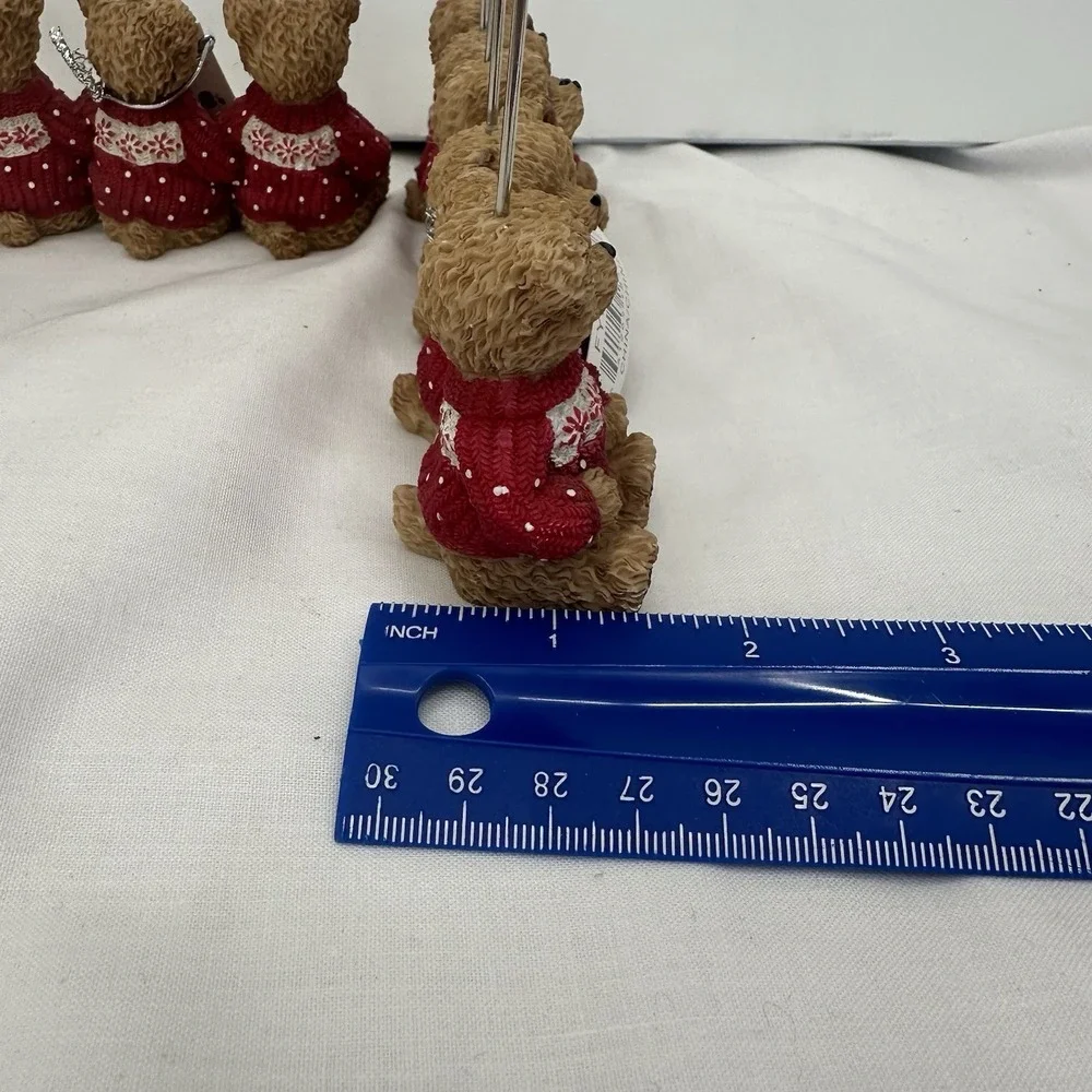 Sia Collection Christmas‎ Teddy Bear Picture Holders 2 Groups of 5 Red sweater